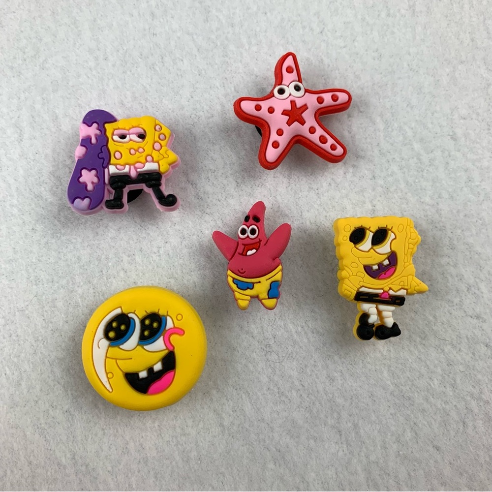 Lot of 5 SpongeBob SquarePants Patrick Charms For Plastic Clogs Shoe Accessories